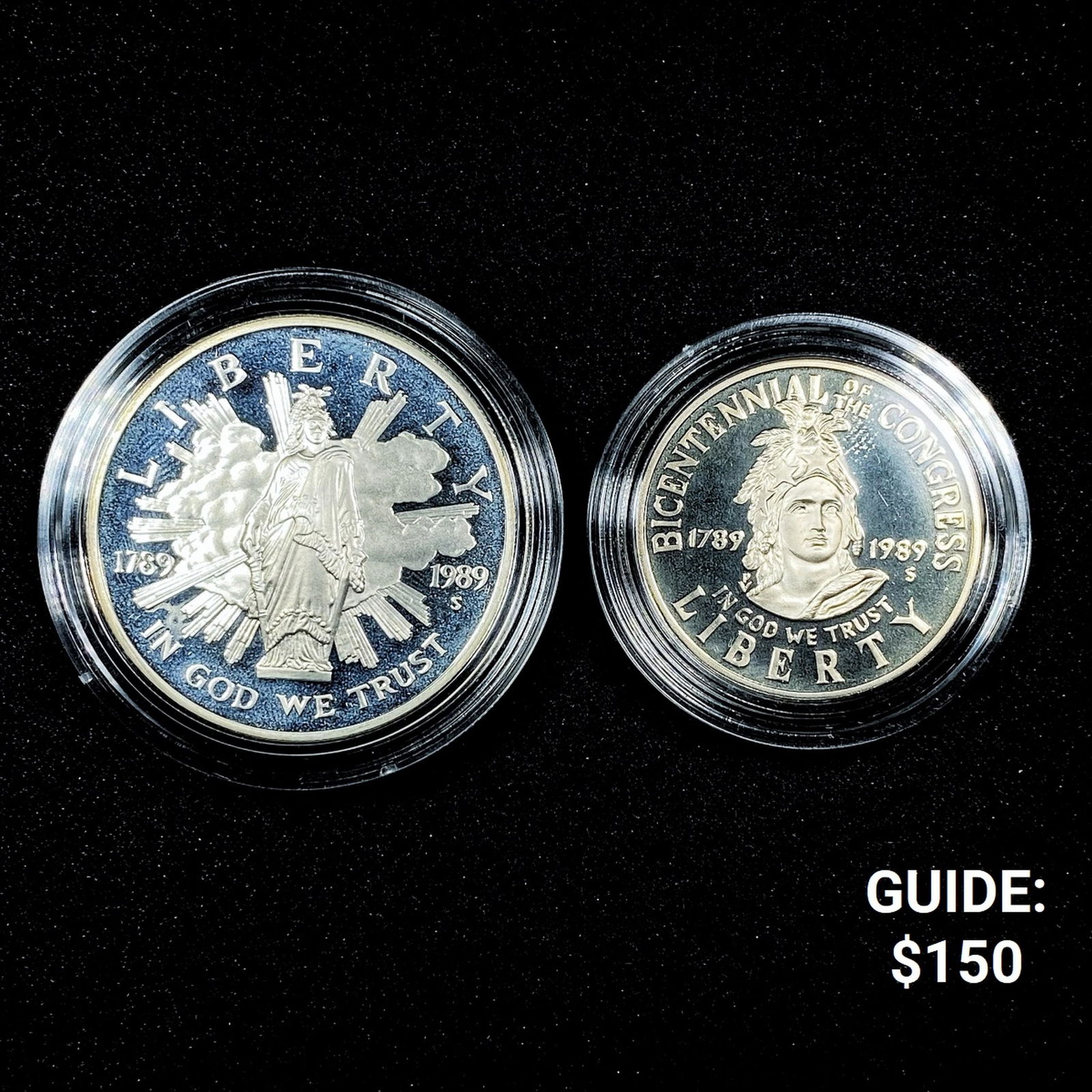 1989 (2) US Congressional Coins /w Cert - GEM BU (1 of 3)