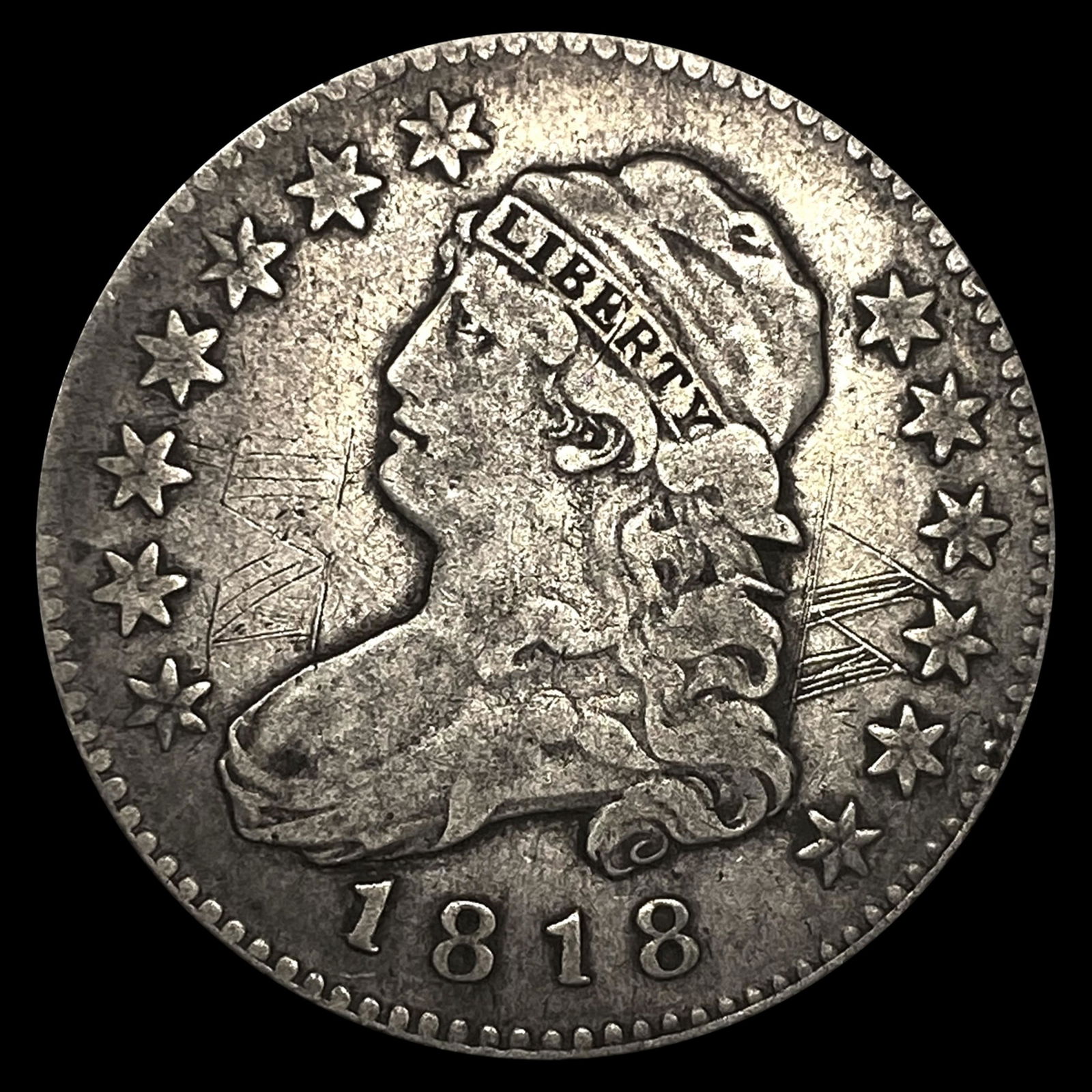 1818 Capped Bust Quarter NEARLY UNCIRCULATED: 1818 Capped Bust Quarter NEARLY UNCIRCULATED