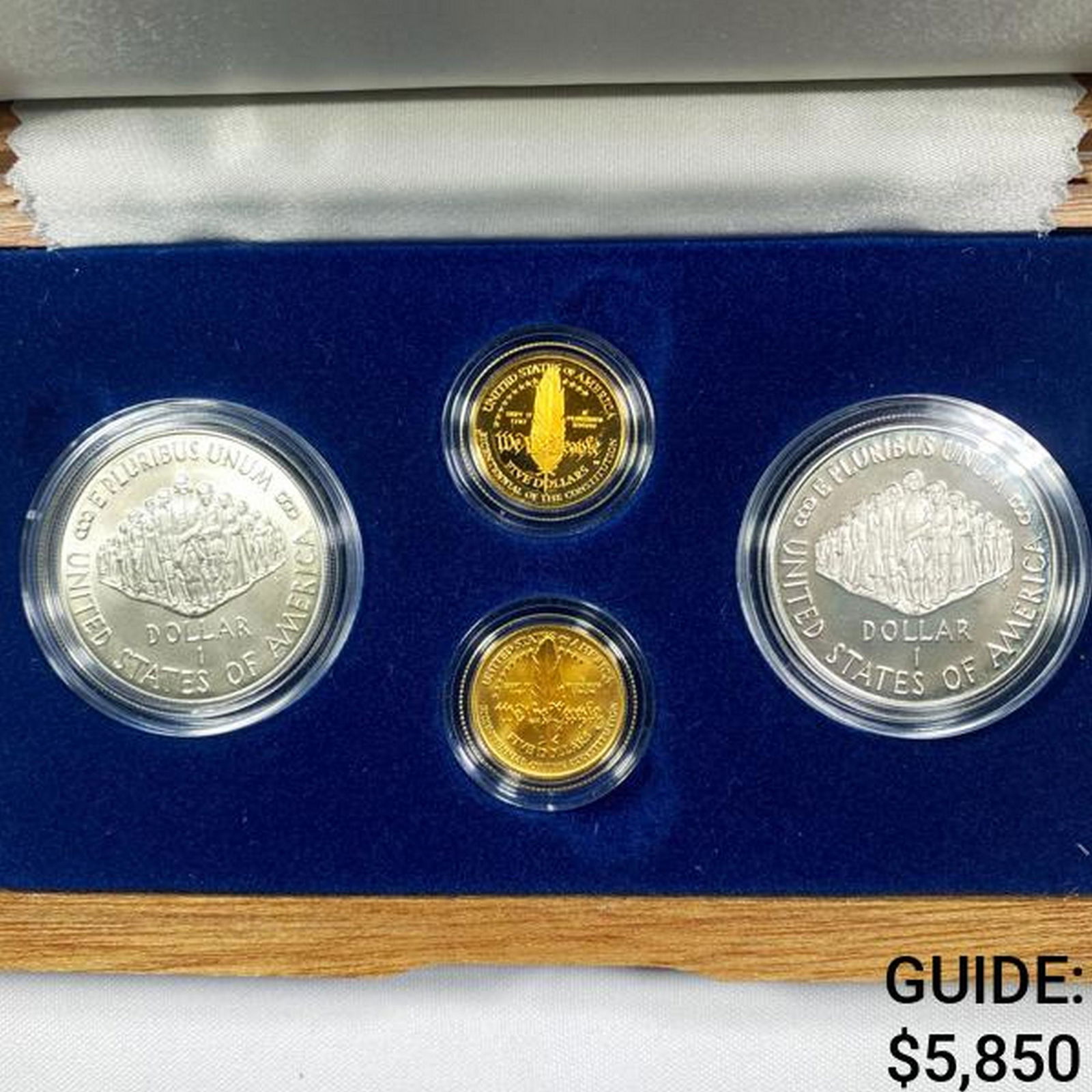 1987 (4) Constitution Silver $1 & Gold $5 Set - (1 of 2)