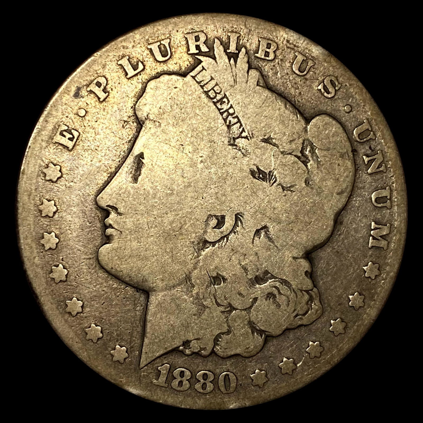 1880-CC Morgan Silver Dollar ABOUT UNCIRCULATED (1 of 2)