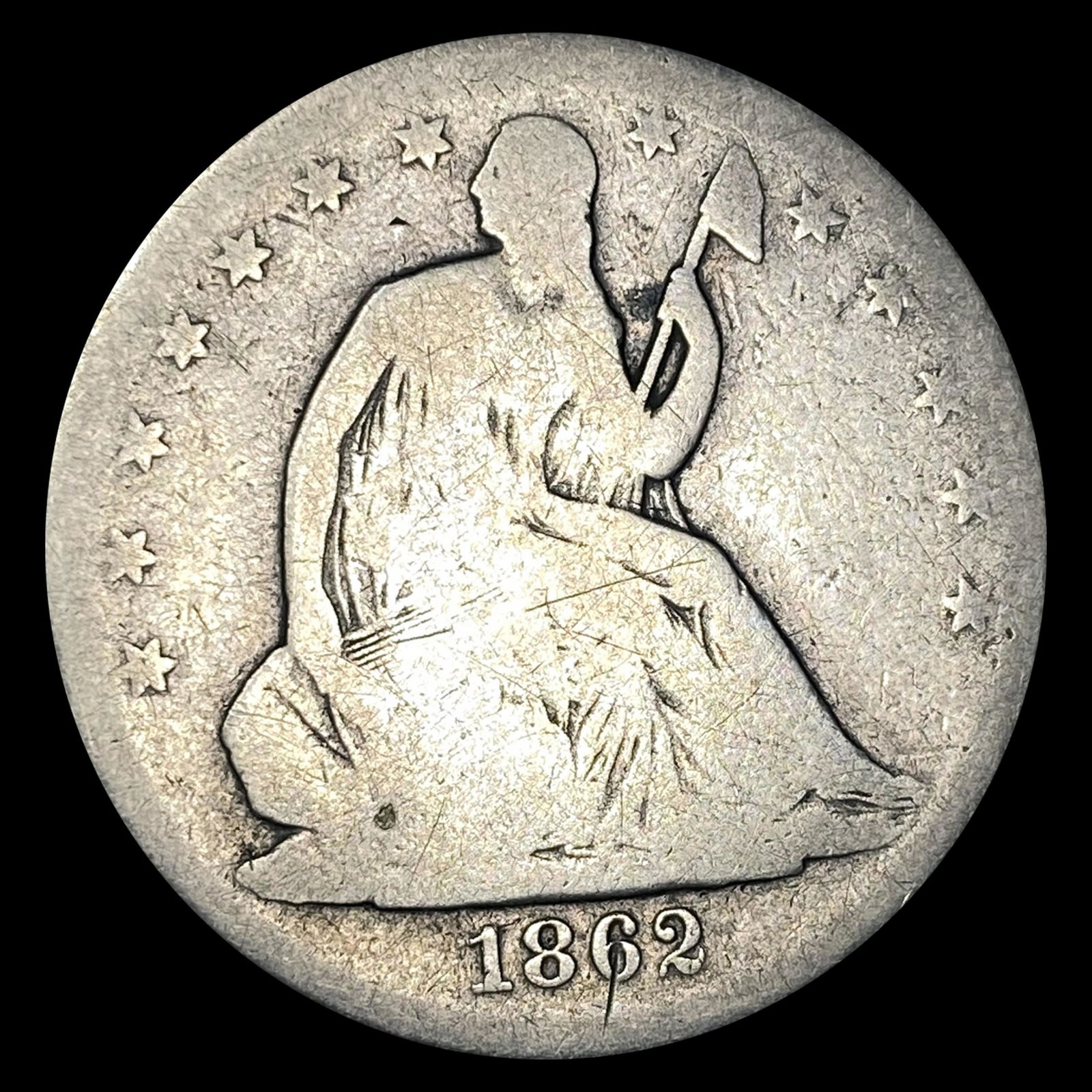 1862 Seated Liberty Half Dollar LIGHTLY (1 of 2)