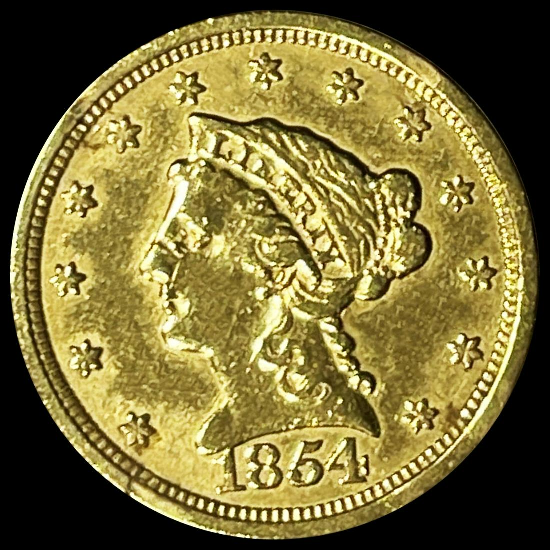 1854 $2.50 Gold Quarter Eagle ABOUT UNCIRCULATED (1 of 2)
