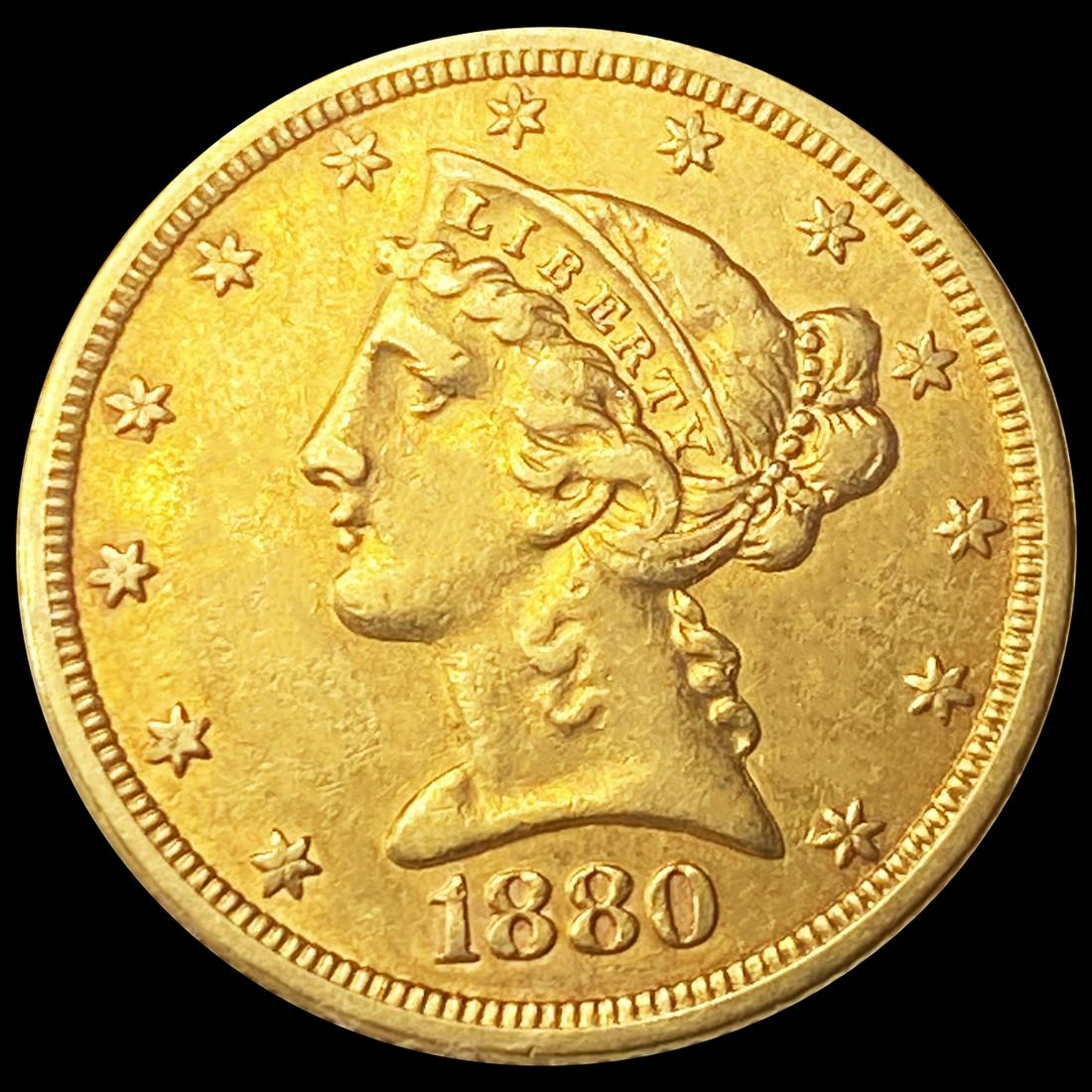 1880 $5 Gold Half Eagle NEARLY UNCIRCULATED (1 of 2)