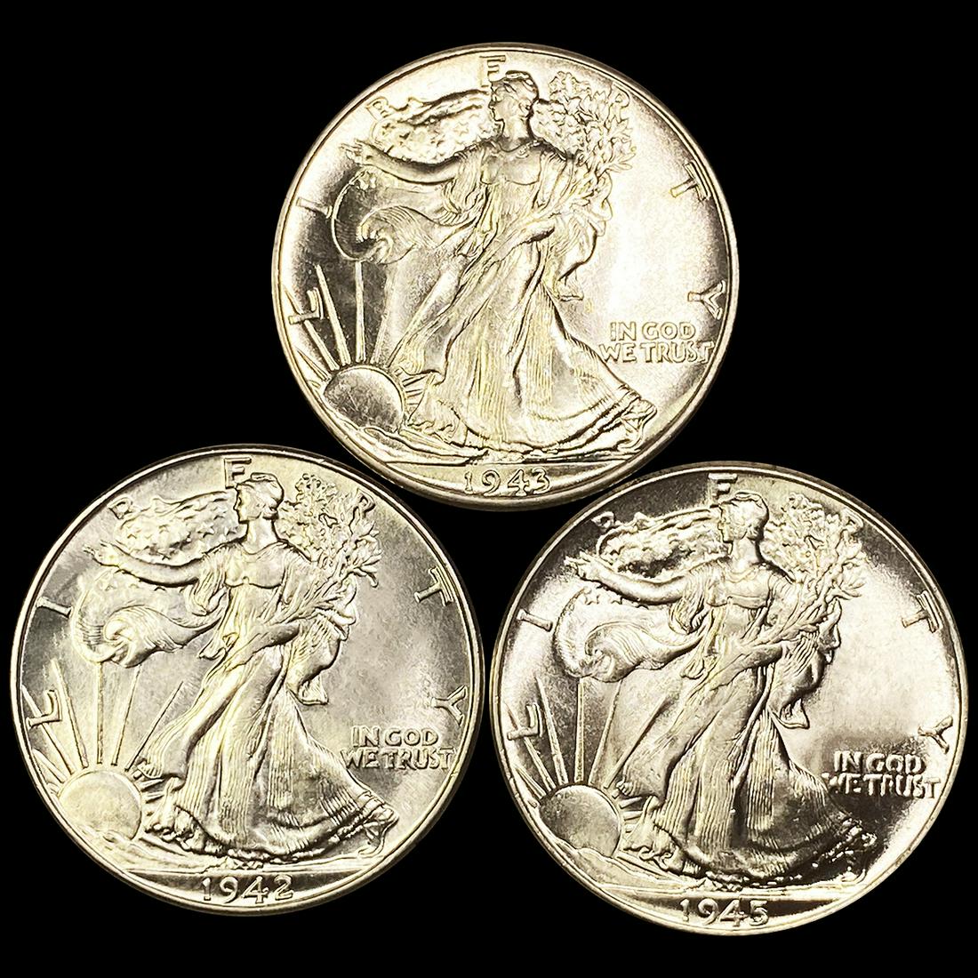 (3) Walking Liberty Half Dollars UNCIRCULATED (1 of 2)