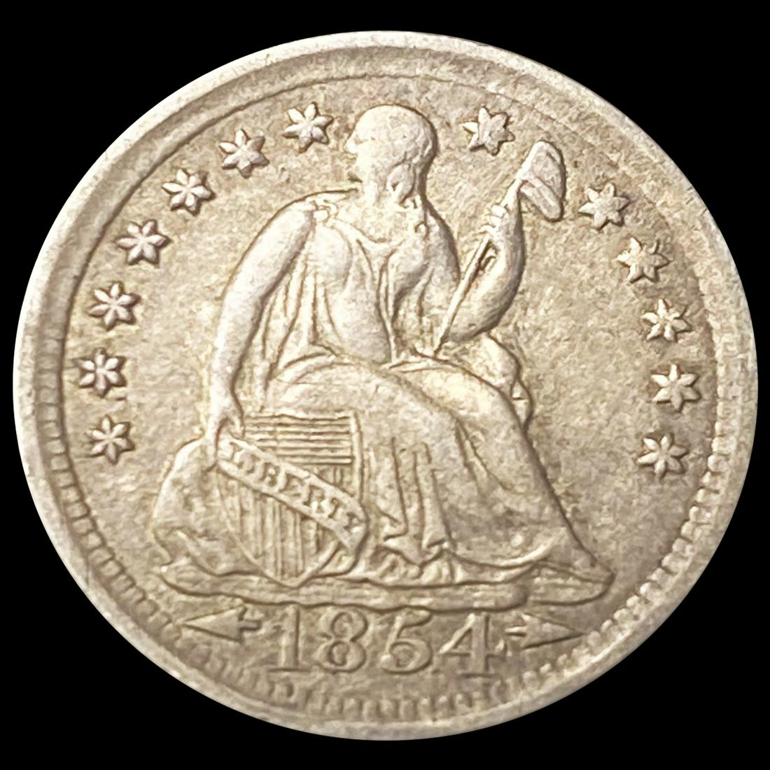1854 Arrows Seated Liberty Half Dime UNCIRCULATED (1 of 2)