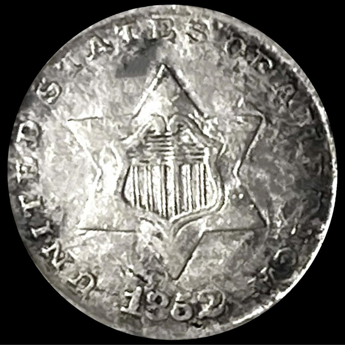 1852 Silver Three Cent CLOSELY UNCIRCULATED (1 of 2)