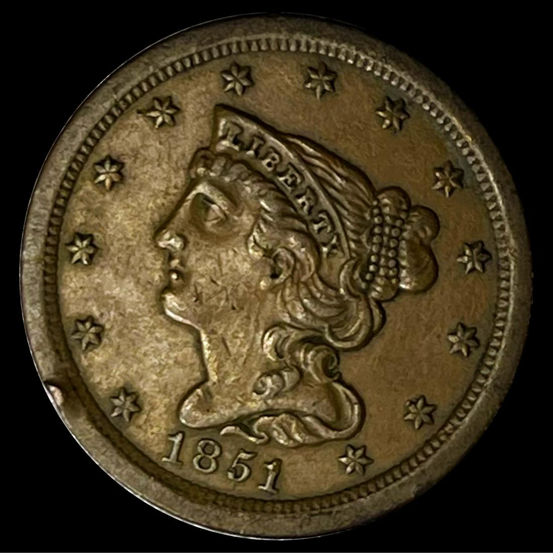 1851 Braided Hair Half Cent UNCIRCULATED (1 of 2)
