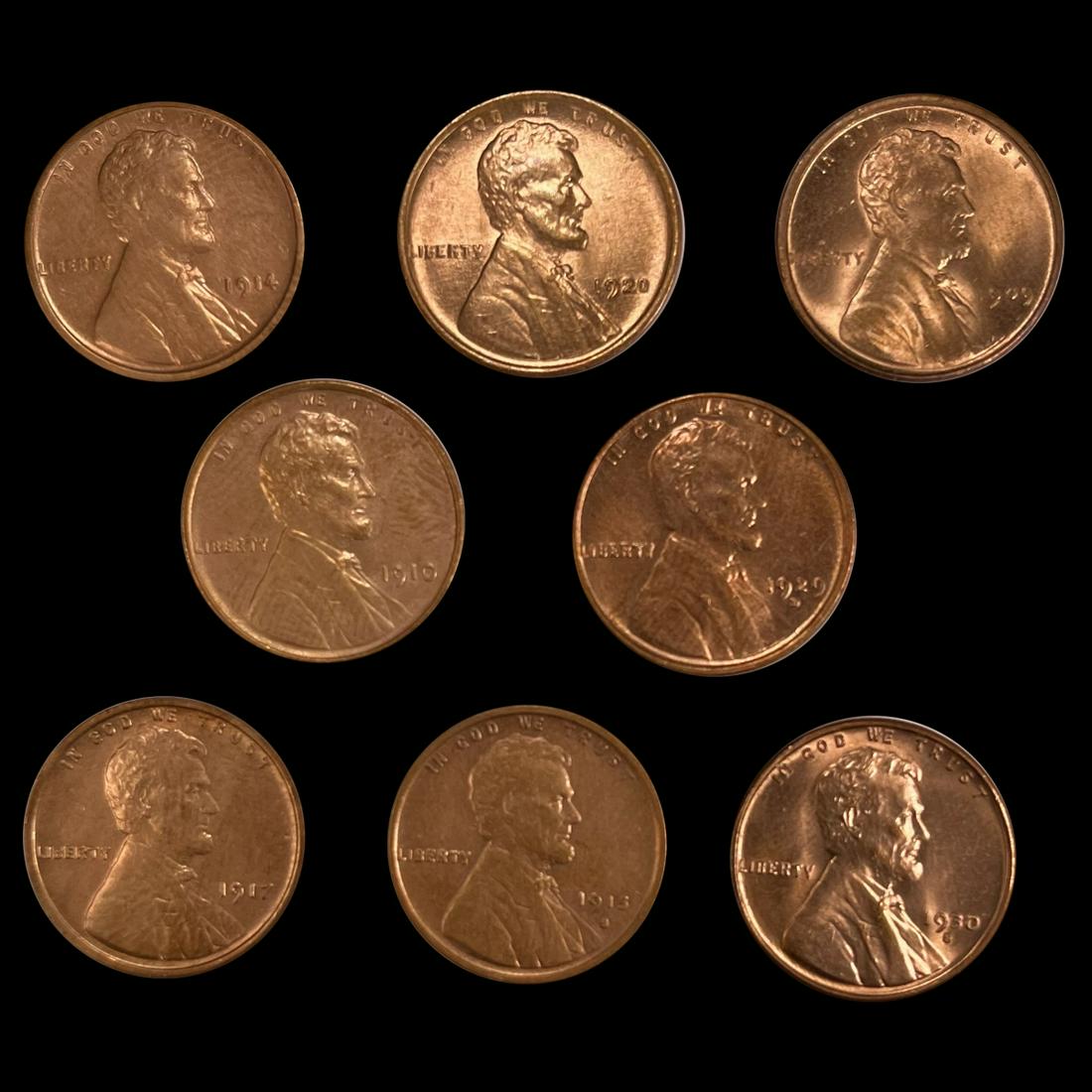 RED (8) Wheat Cents UNCIRCULATED (1 of 2)