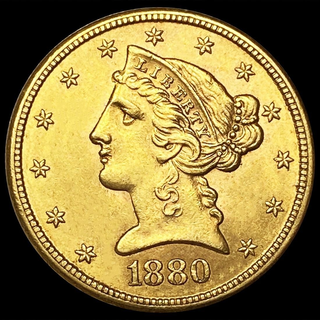 1880-S $5 Gold Half Eagle UNCIRCULATED (1 of 2)
