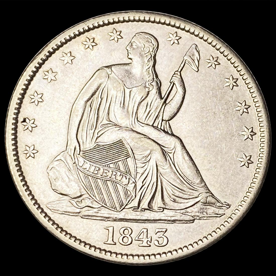 1843 Seated Liberty Half Dollar UNCIRCULATED (1 of 2)