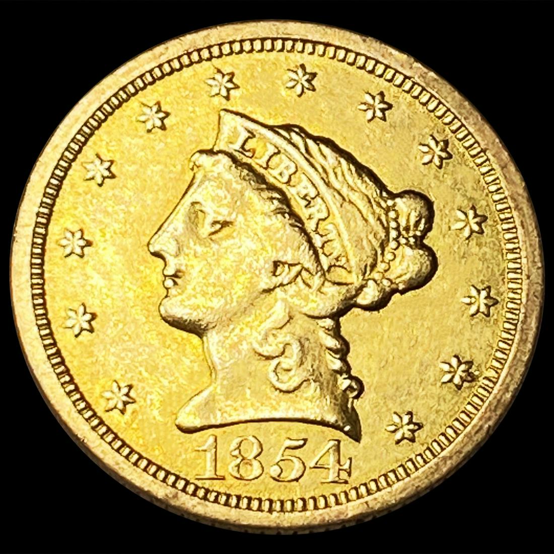 1854-O $2.50 Gold Quarter Eagle NEARLY UNC (1 of 2)