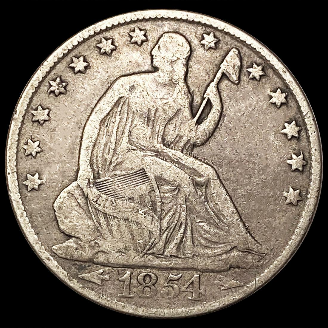 1854-O Arrows Seated Liberty Half Dollar ABOUT (1 of 2)