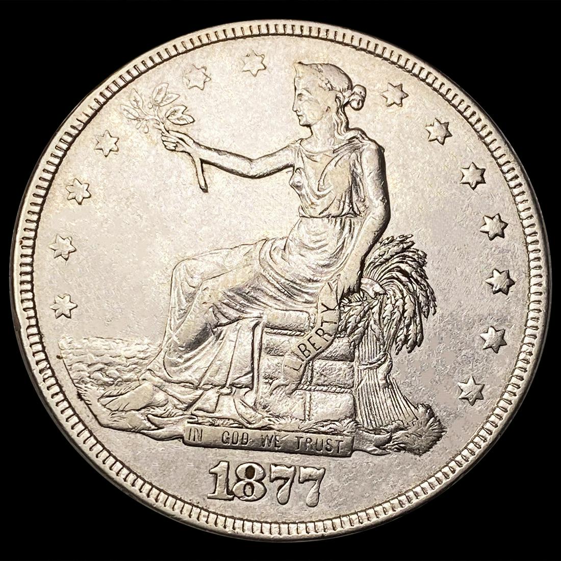 1877 Silver Trade Dollar NEARLY UNCIRCULATED (1 of 2)