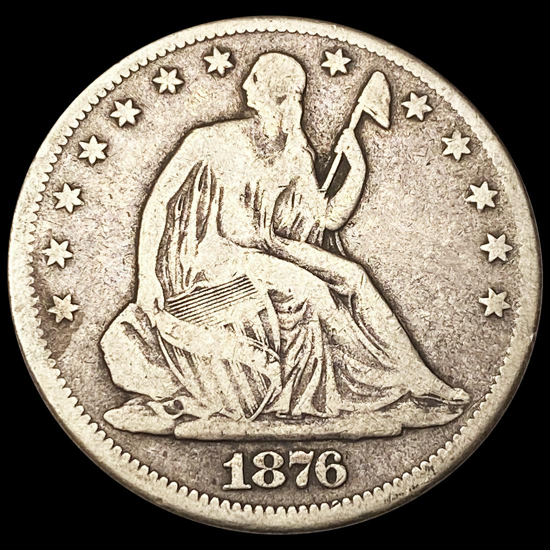 1876-CC Seated Liberty Half Dollar ABOUT UNC (1 of 2)