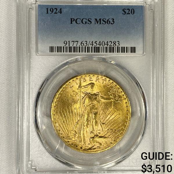 1924 $20 Gold Double Eagle PCGS-MS63 (1 of 2)
