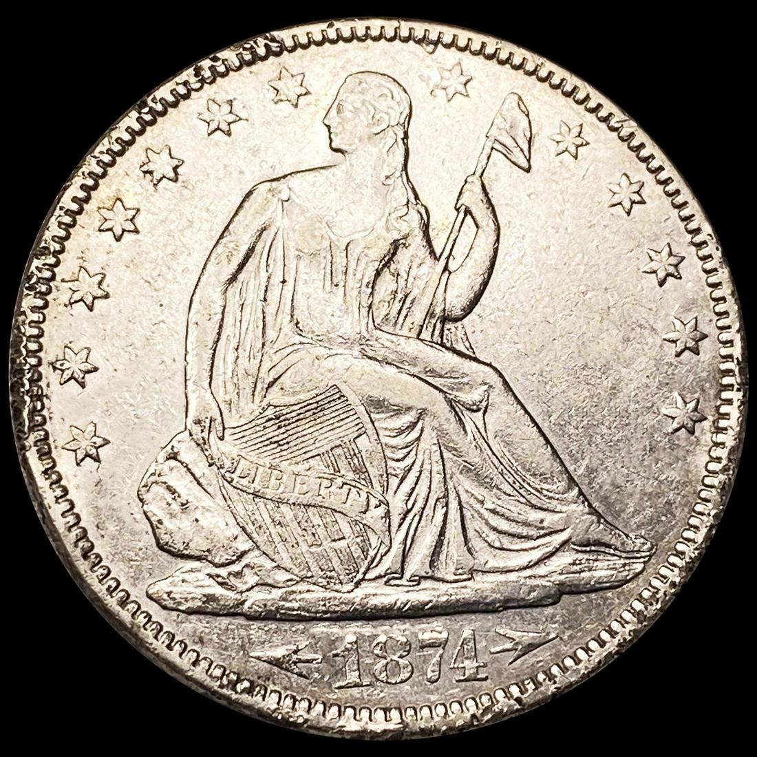 1874 Arrows Seated Liberty Half Dollar UNC (1 of 2)