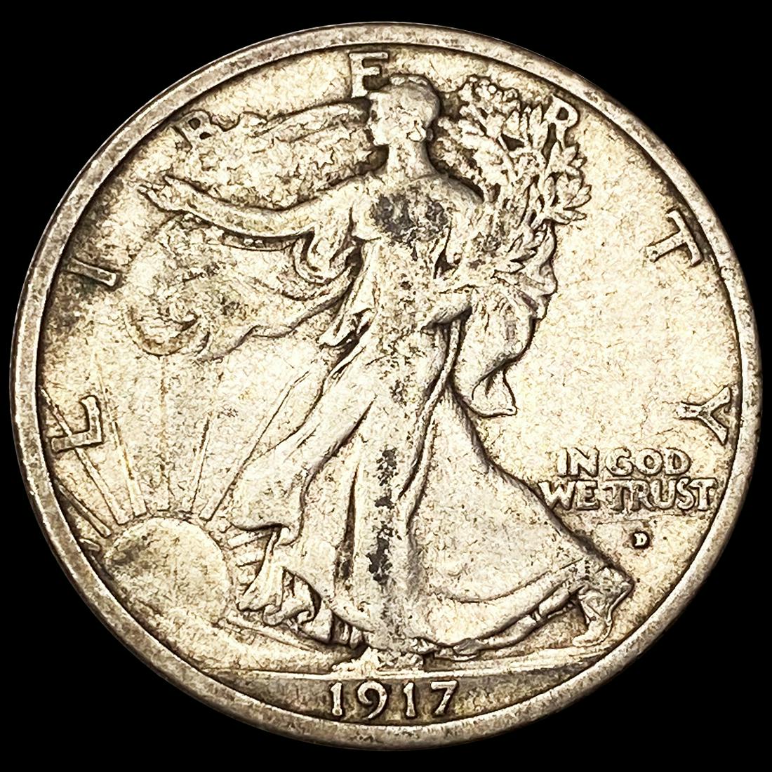 1917-D Walking Liberty Half Dollar LIGHTLY CIRC (1 of 2)