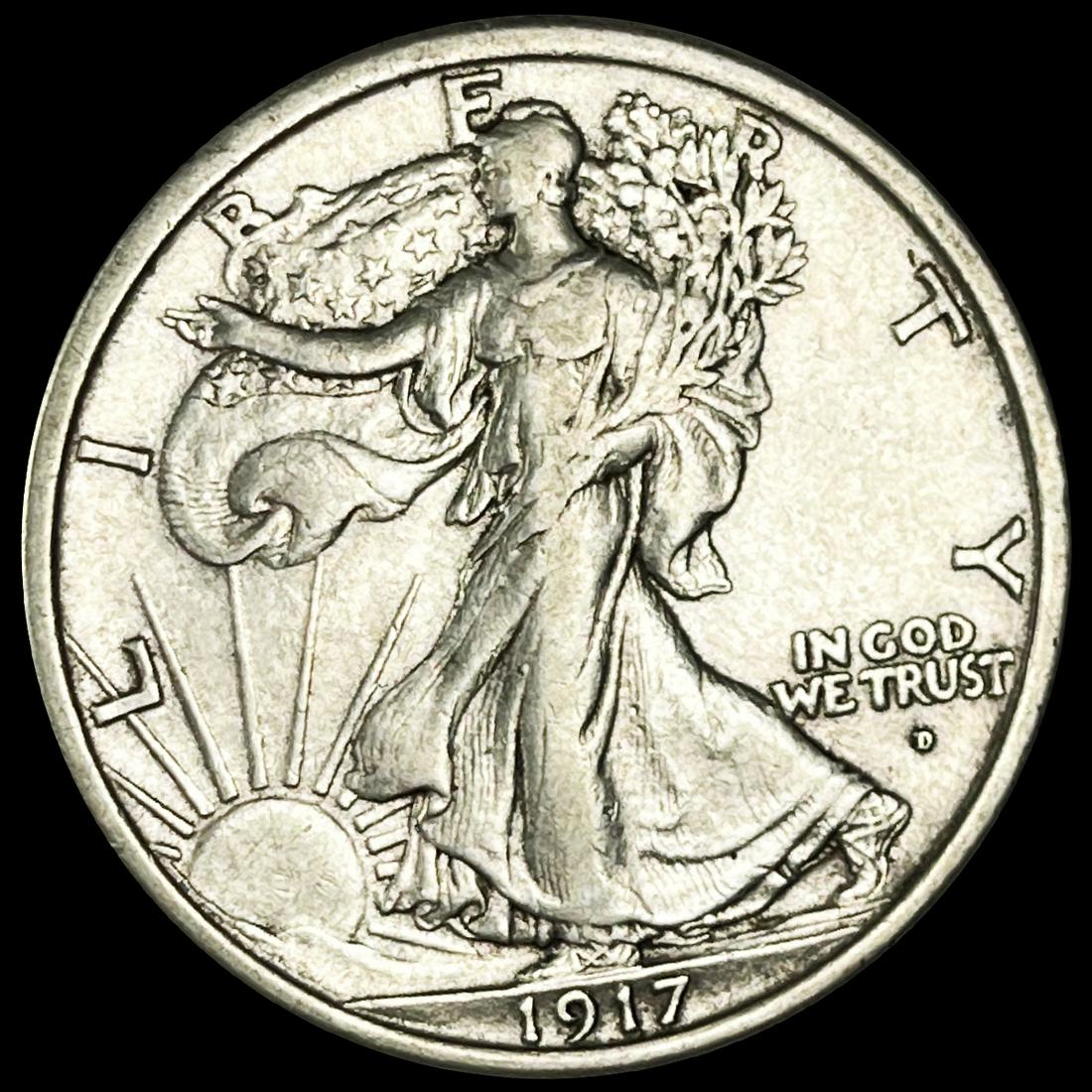 1917-D Walking Liberty Half Dollar NEARLY UNC (1 of 2)