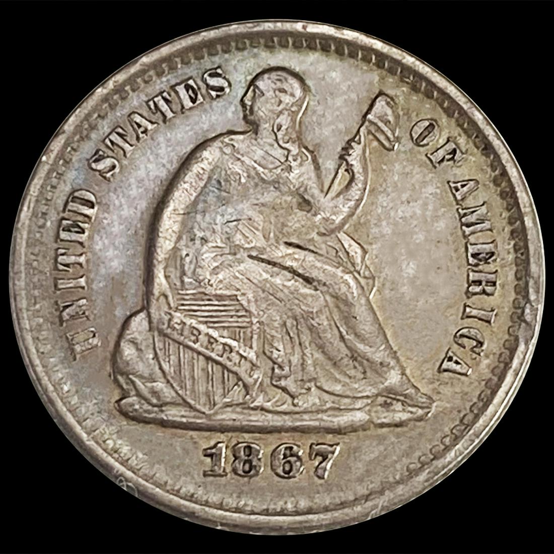 1867 Seated Liberty Half Dime UNCIRCULATED (1 of 2)
