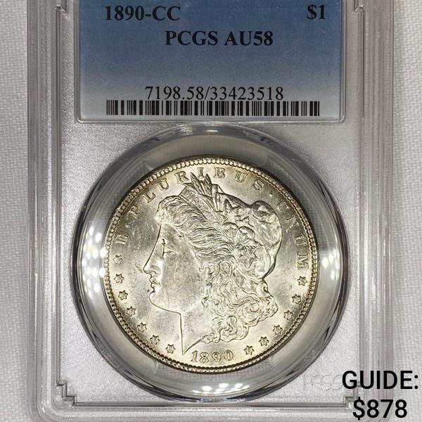 1890-CC Morgan Silver Dollar PCGS-AU58 (1 of 2)