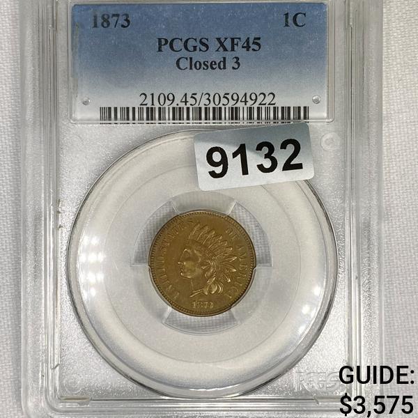 1873 Closed 3 Indian Head Cent PCGS-XF45 (1 of 2)