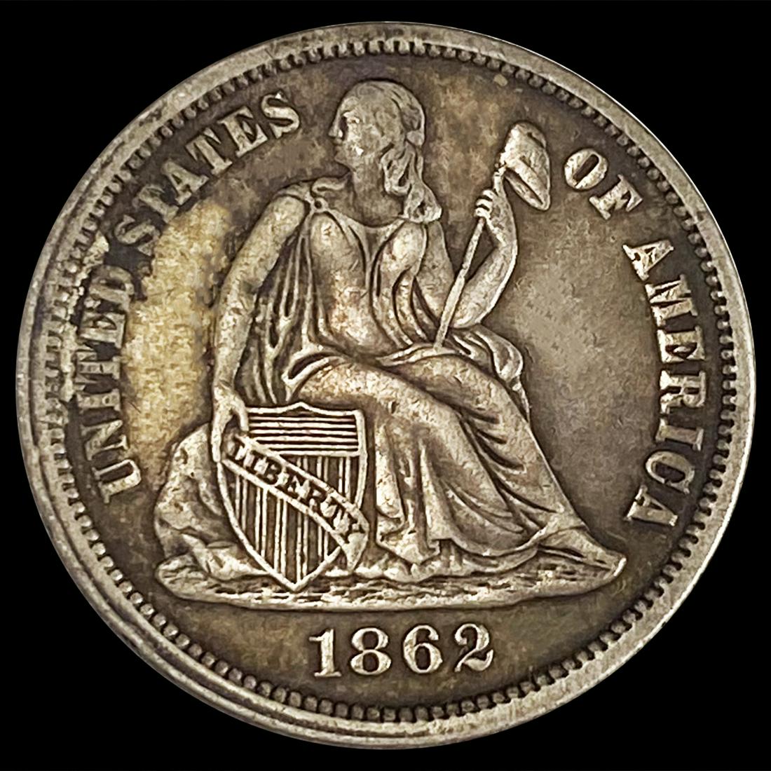 1862 Seated Liberty Dime UNCIRCULATED (1 of 2)