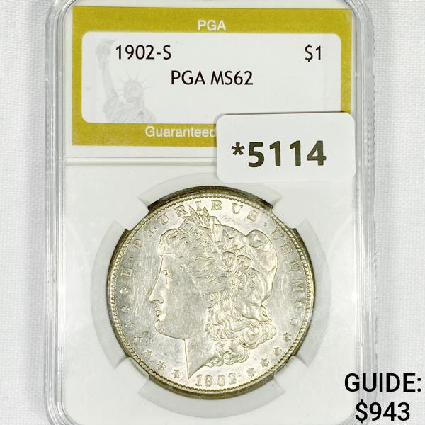 1902-S Morgan Silver Dollar PGA-MS62 (1 of 2)