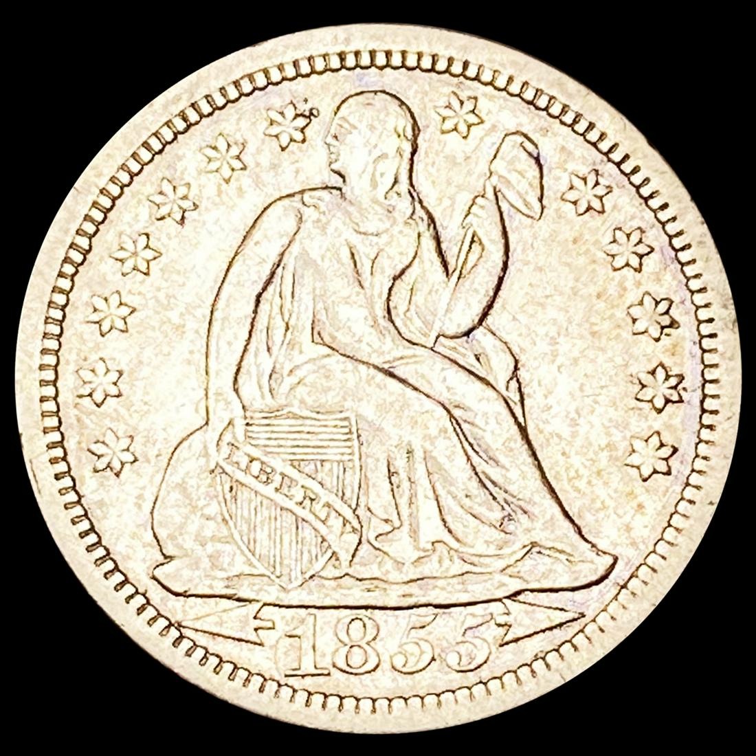 1855 Arrows Seated Liberty Dime CLOSELY UNC (1 of 2)