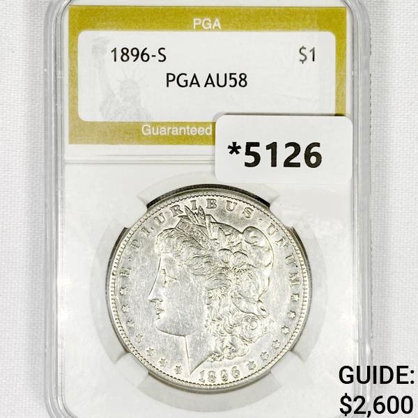 1896-S Morgan Silver Dollar PGA-AU58 (1 of 2)