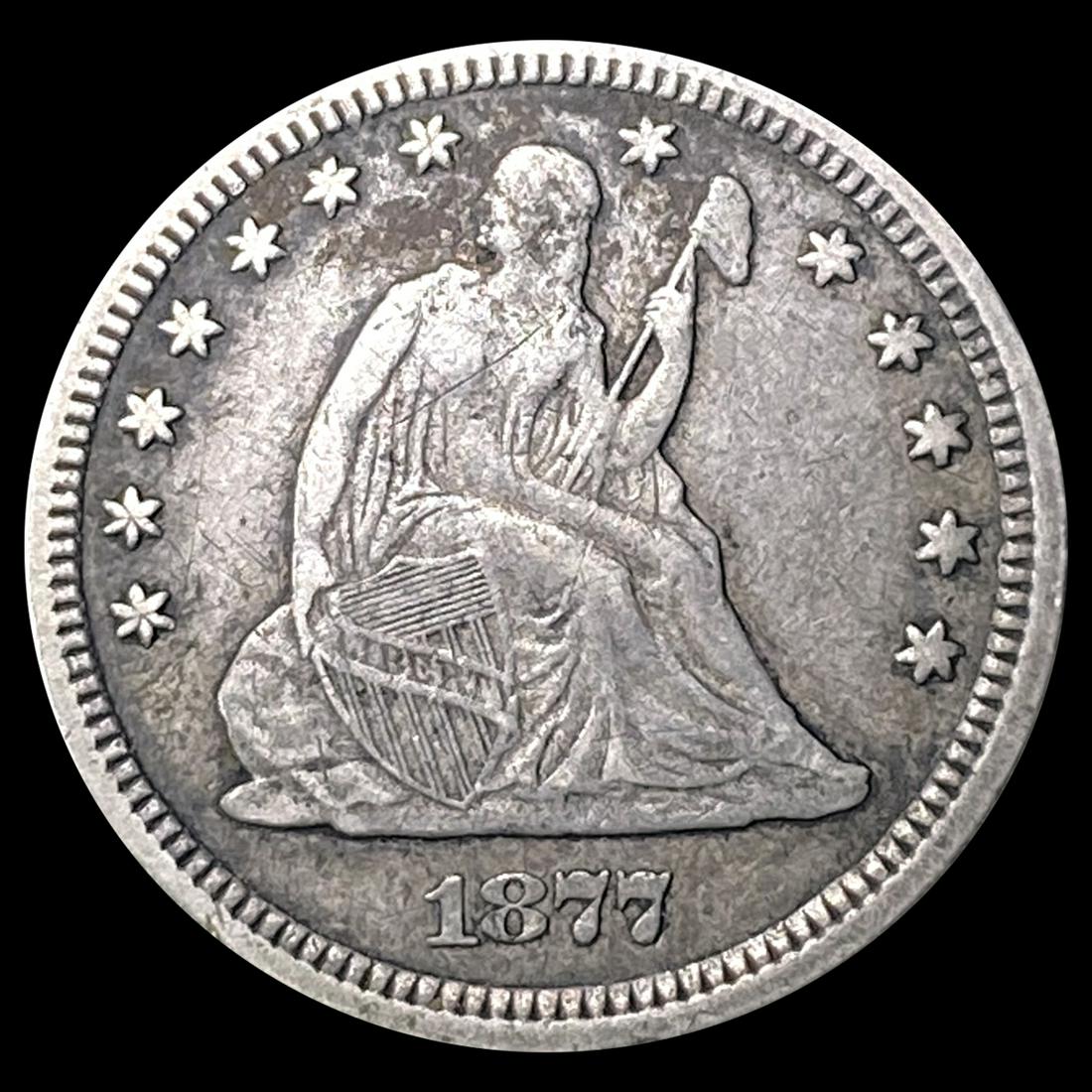 1877 13 Stars Seated Liberty Quarter CLOSELY UNC (1 of 2)