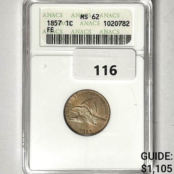 1857 Flying Eagle Cent ANACS-MS62 (1 of 2)