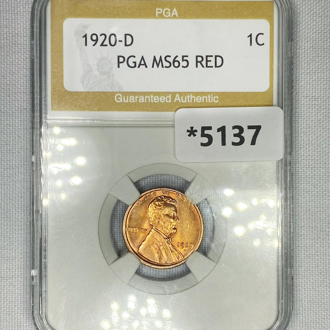 1920-D Wheat Cent PGA-MS65 RED (1 of 2)