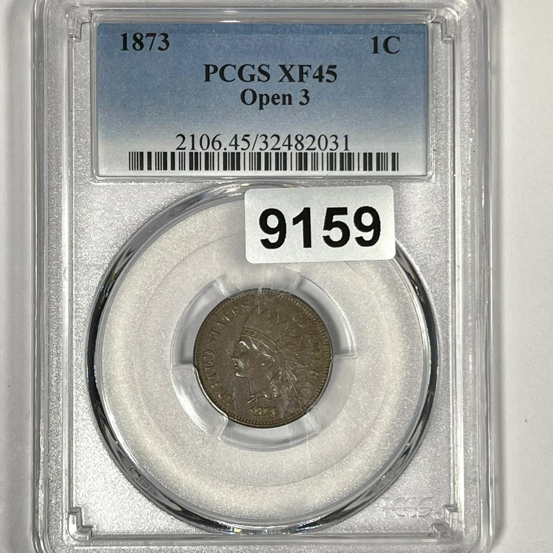 1873 Indian Head Cent PCGS-XF45 Open 3 (1 of 2)