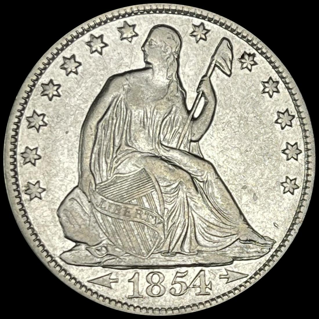 1854-O Arrows Seated Liberty Half Dollar NEAR UNC (1 of 2)