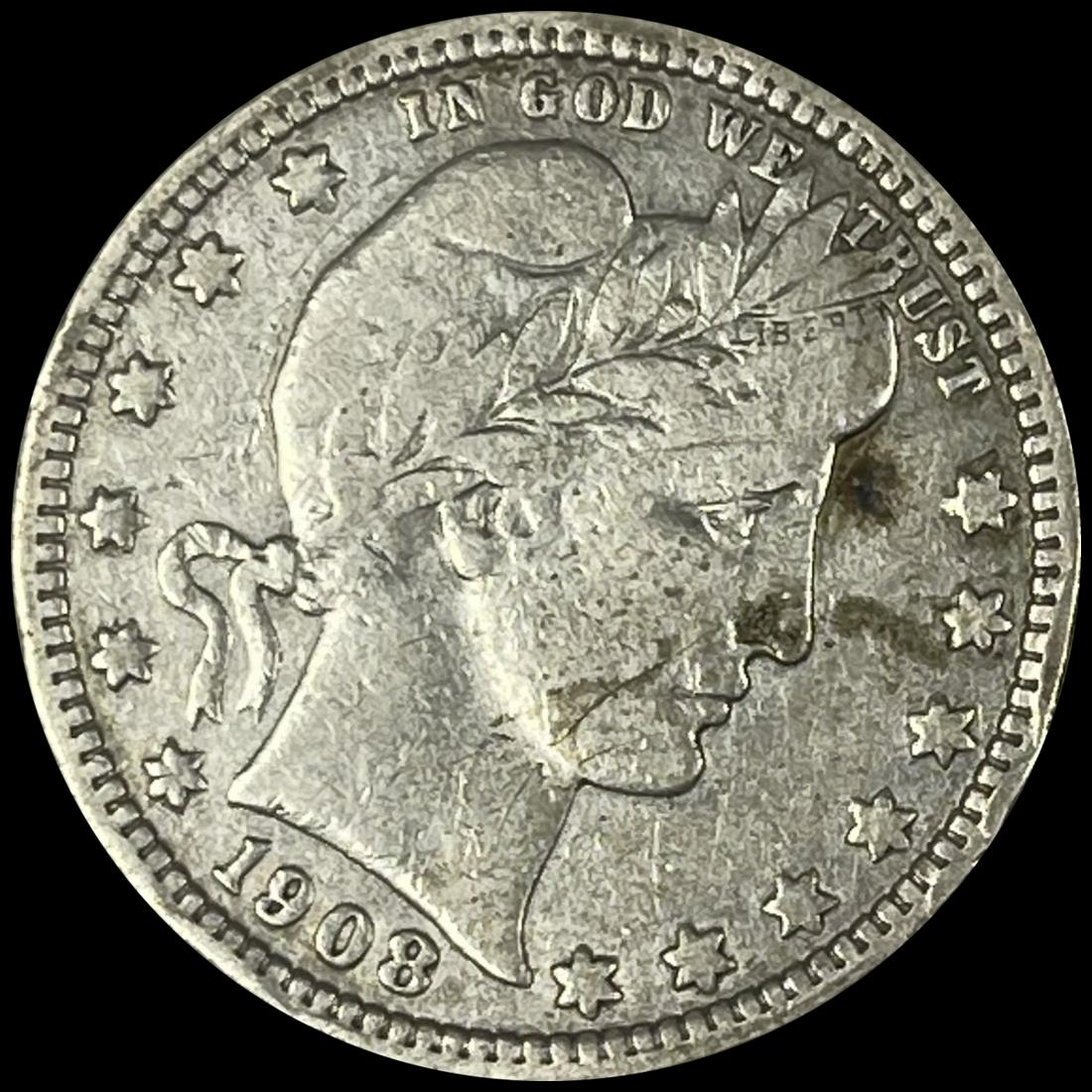1908-S Barber Quarter ABOUT UNCIRCULATED (1 of 2)