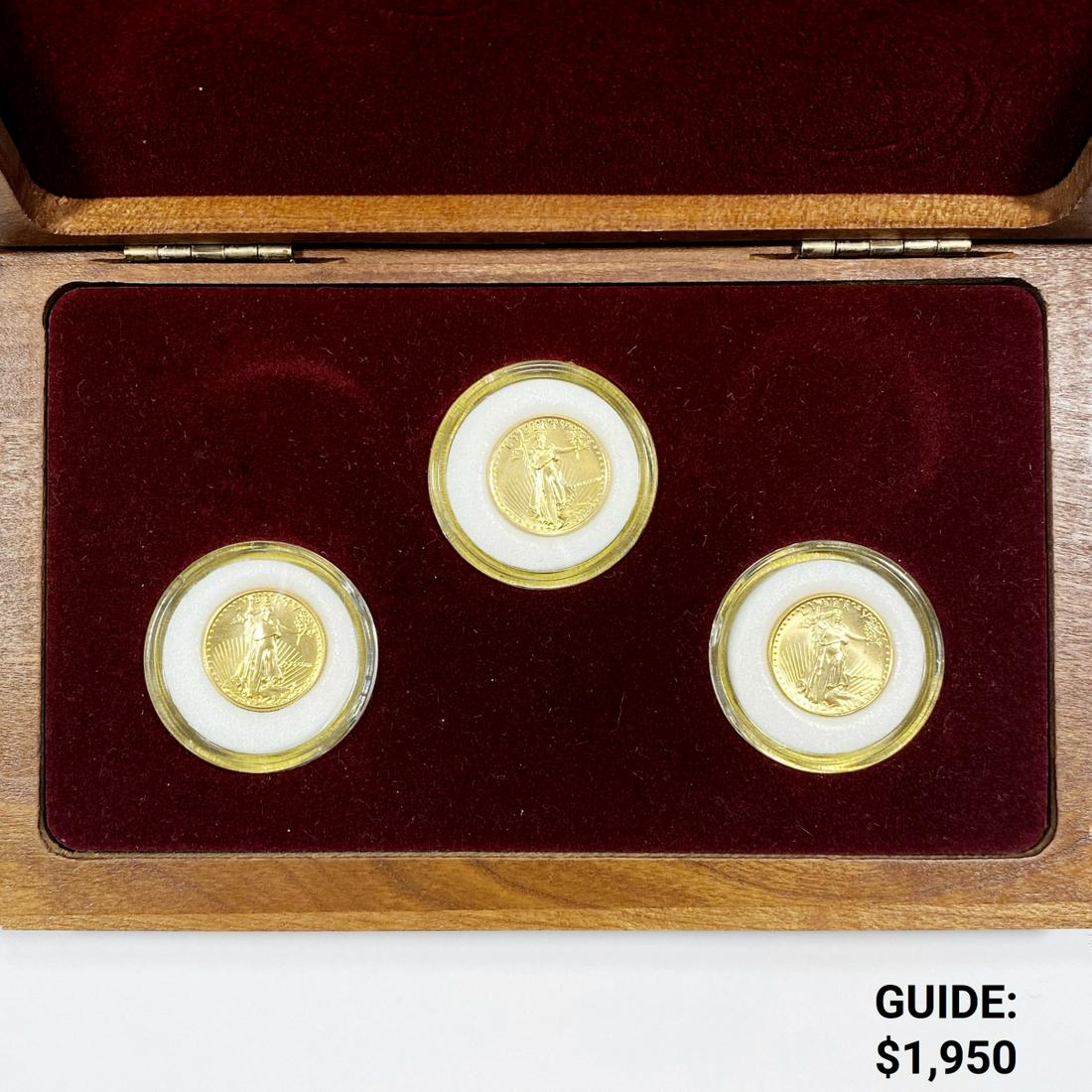 (3) $5 Gold Half Eagles 1/10oz - w/ Cert BU (1 of 3)