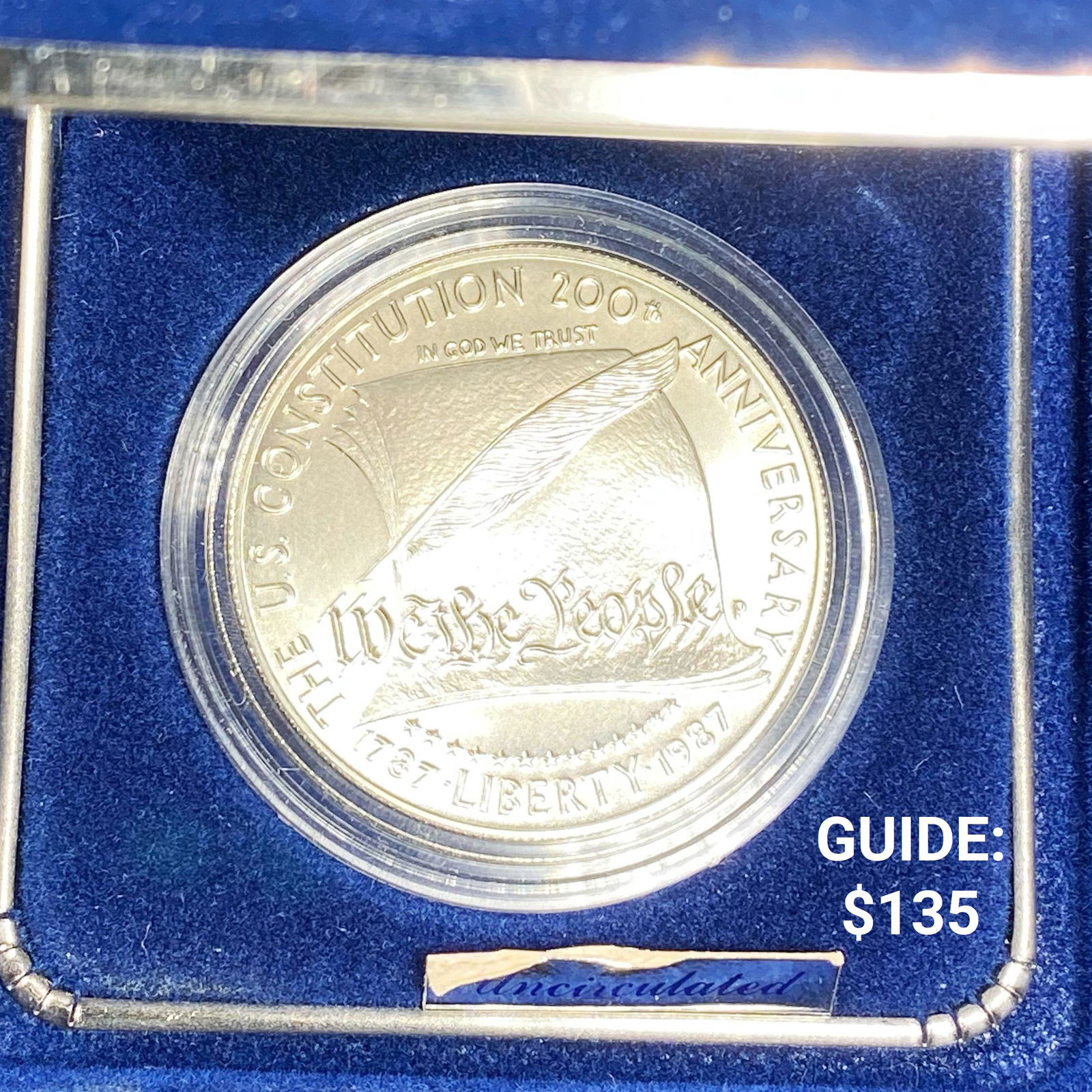 1987 US Constitution Silver Dollar - w/ Cert (1 of 2)