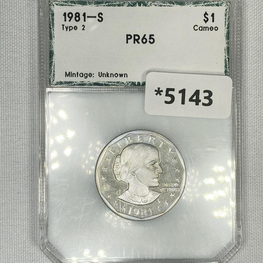 1981-S Susan B Anthony Silver Dollar PCI-PR65 Ty (1 of 2)