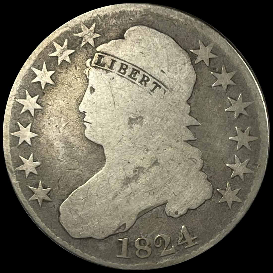 1824 Capped Bust Half Dollar NICELY CIRCULATED (1 of 2)