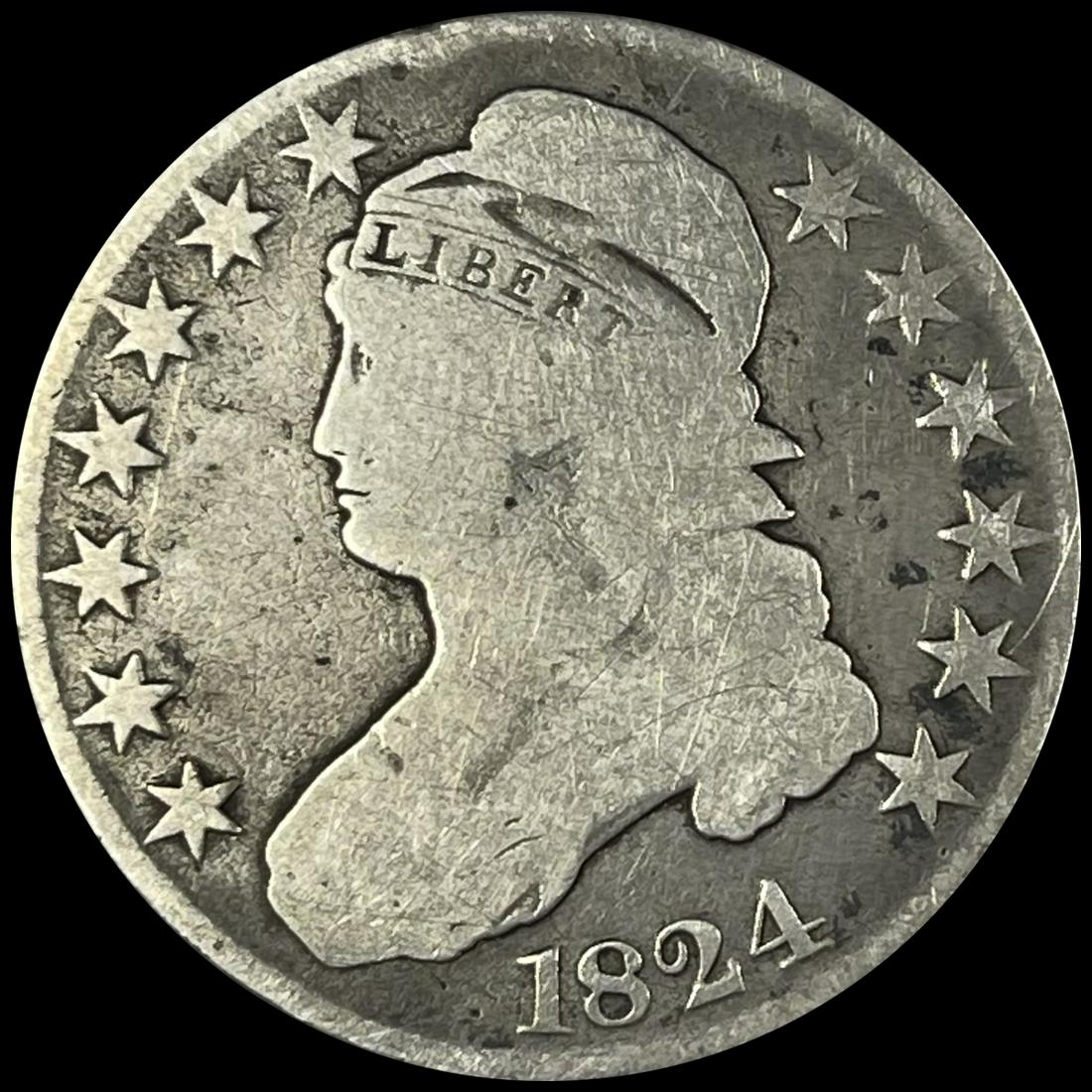 1824 Capped Bust Half Dollar NICELY CIRCULATED (1 of 2)