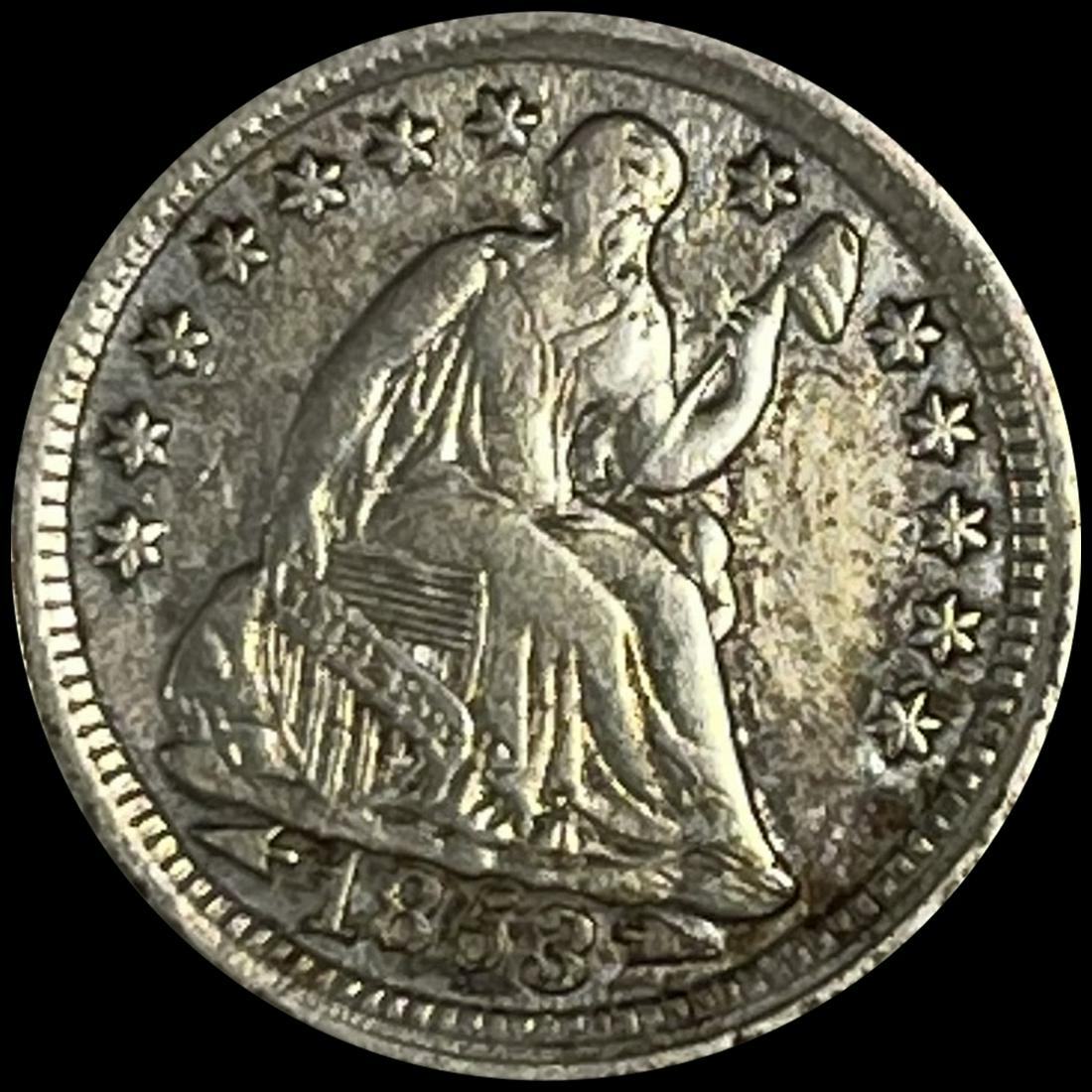 1853 Arrows Seated Liberty Half Dime UNCIRCULATED (1 of 2)