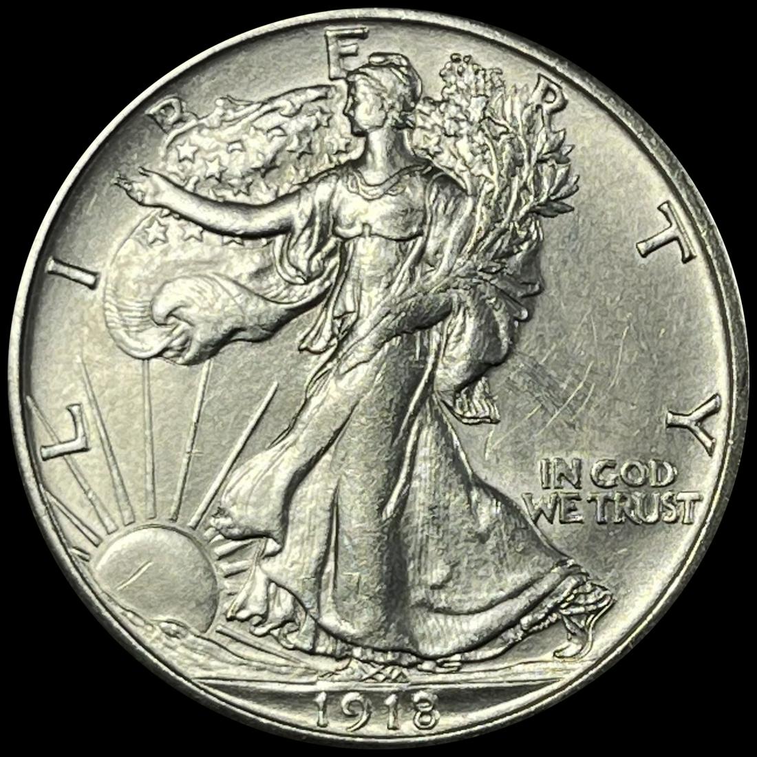 1918-S Walking Liberty Half Dollar CHOICE BU (1 of 2)