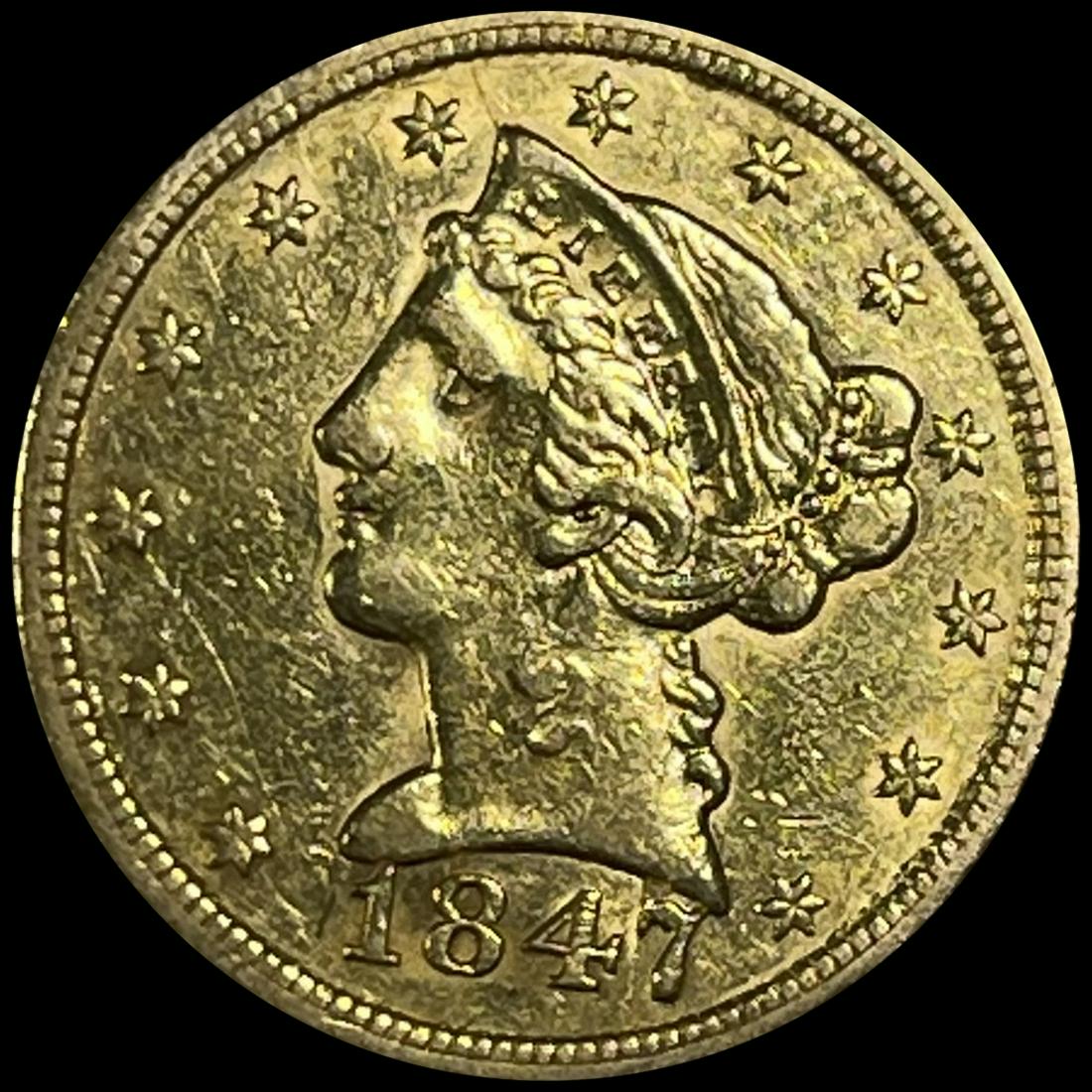 1847 $5 Gold Half Eagle CLOSELY UNCIRCULATED (1 of 2)