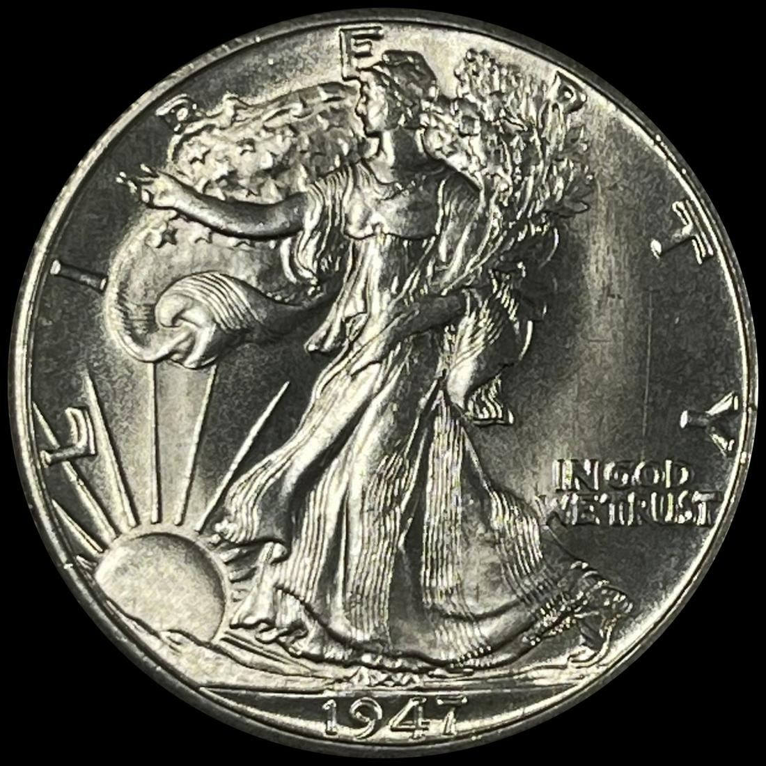 1947-D Walking Liberty Half Dollar GEM BU (1 of 2)