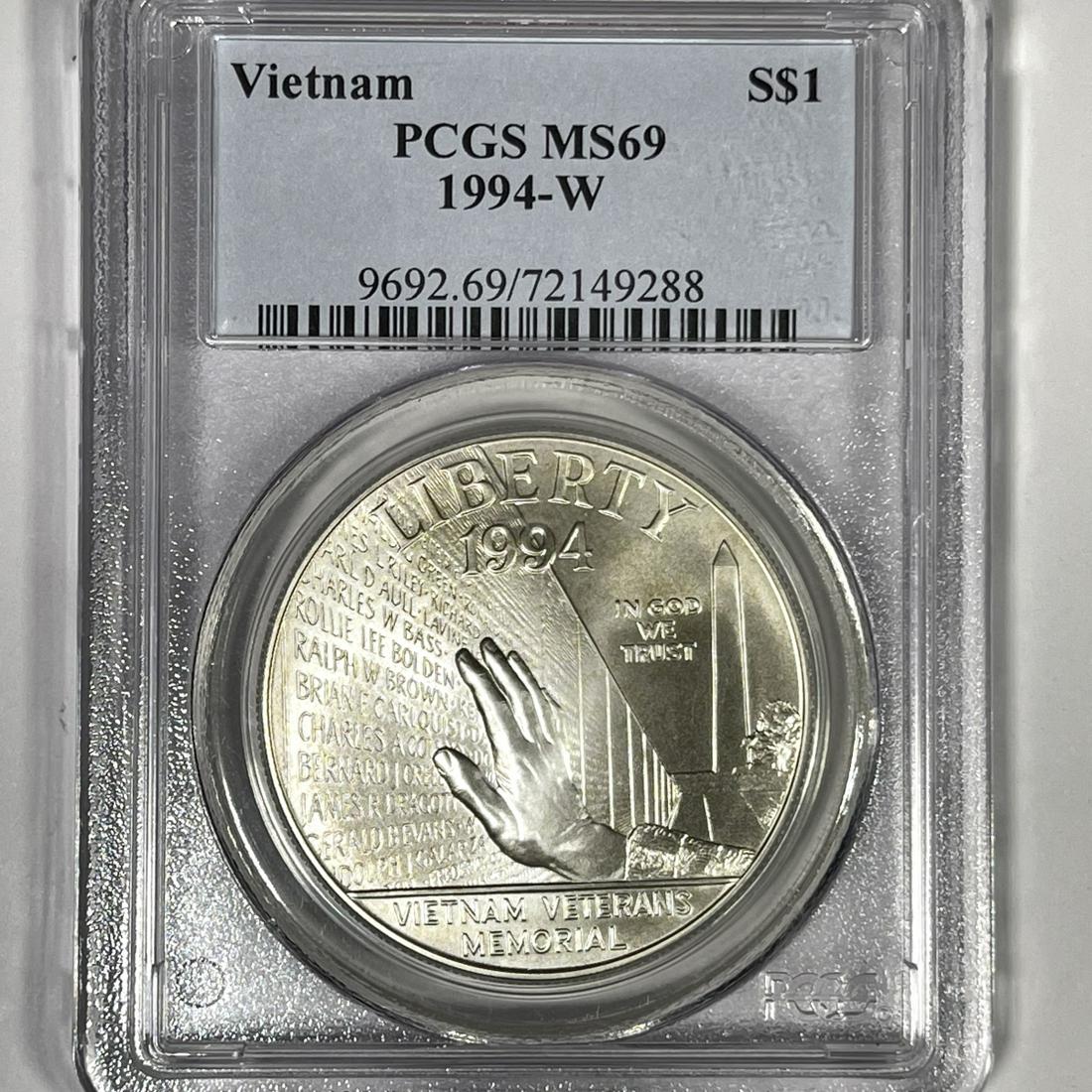 1994-W Vietnam Silver Dollar PCGS-MS69 (1 of 2)