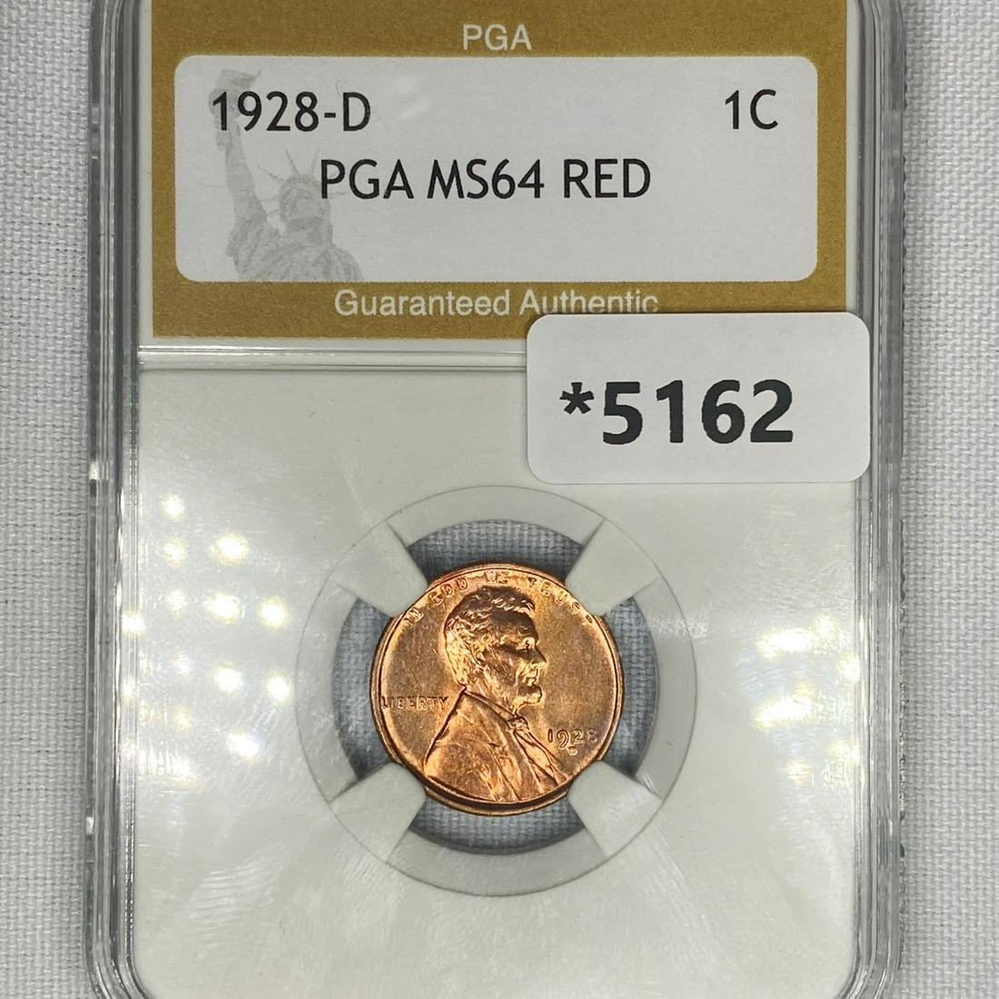 1928-D Wheat Cent PGA-MS64 RED (1 of 2)