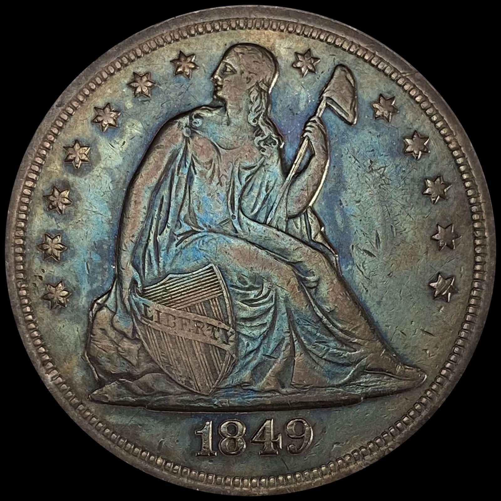 1849 Seated Liberty Dollar CLOSELY UNCIRCULATED (1 of 2)
