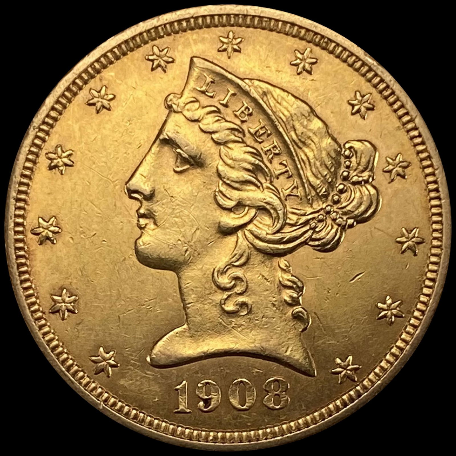 1908 $5 Gold Half Eagle UNCIRCULATED (1 of 2)
