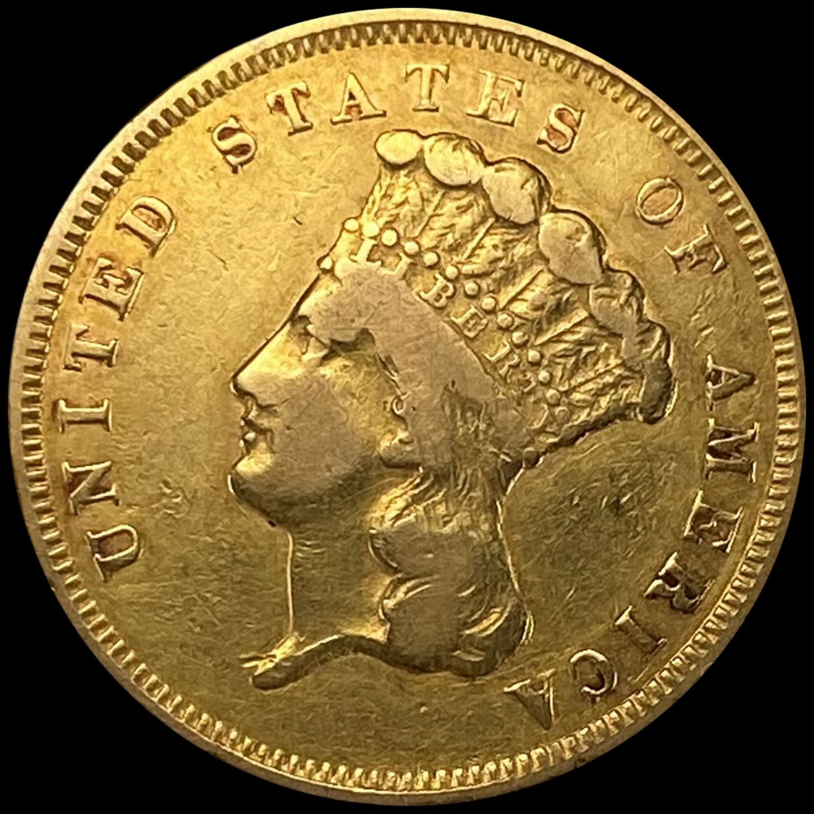 1857-S $3 Gold Piece UNCIRCULATED (1 of 2)