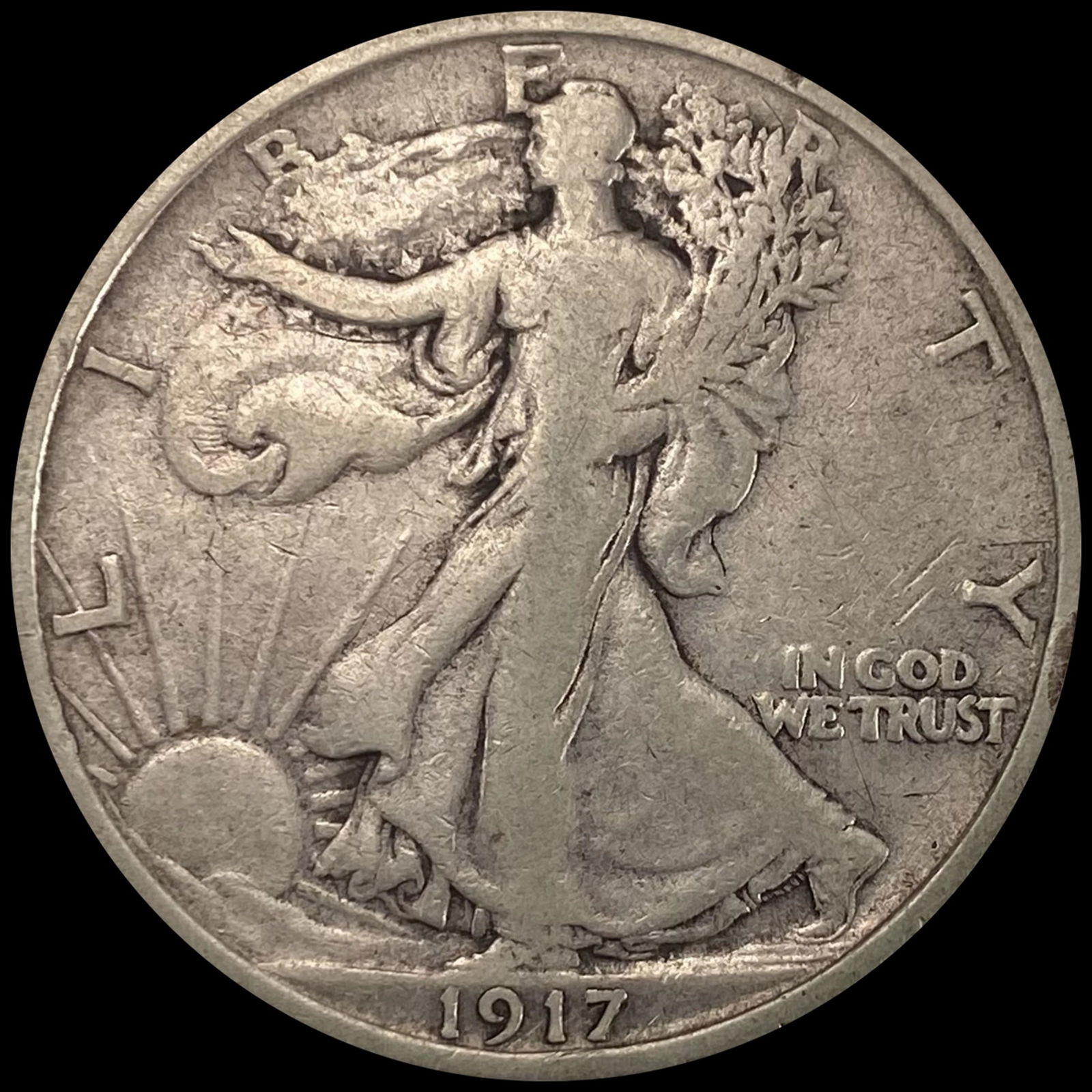 1917-D Walking Liberty Half Dollar LIGHTLY CIRC (1 of 2)
